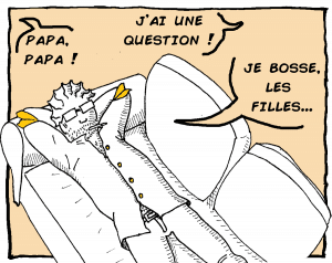 En pleine action ! Les P'tites Mères papa BD humour